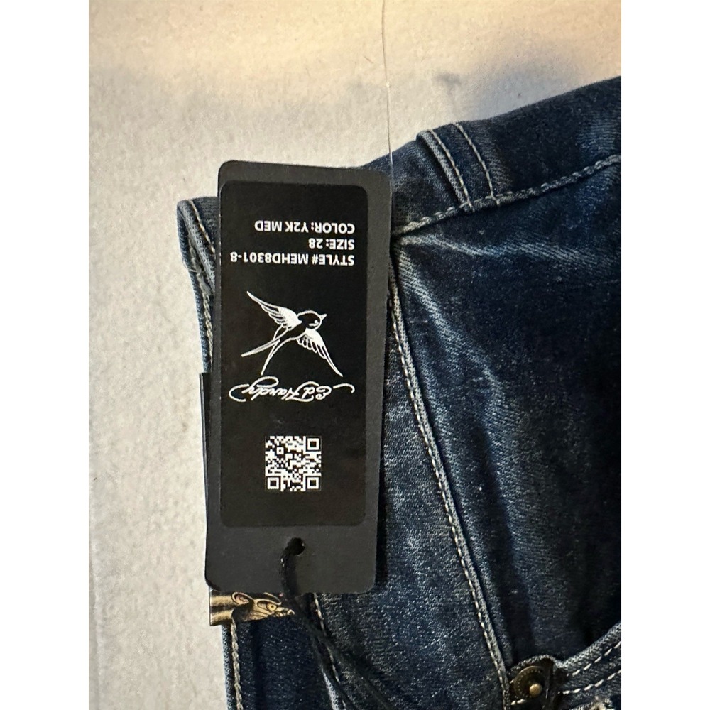 ED‎ HARDY Eagle Snake Slim Straight Denim Embroidered Y2K Jeans MEHD8301 NWT 28 - Picture 7 of 13